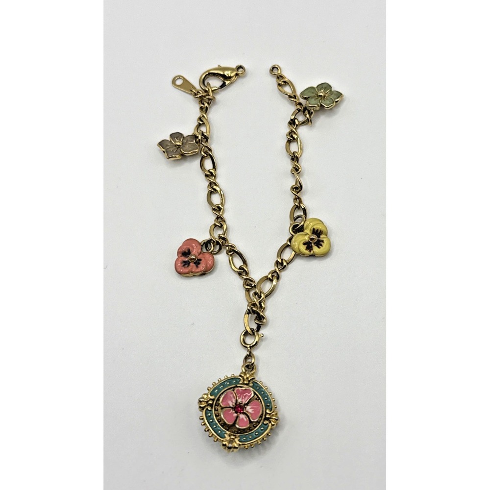 Joan Rivers Victorian Language of Flowers Charm Bracelet *read